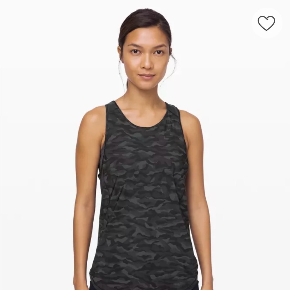 Lululemon camouflage camo black gray sculpt tank athletic run sz 6 pls read